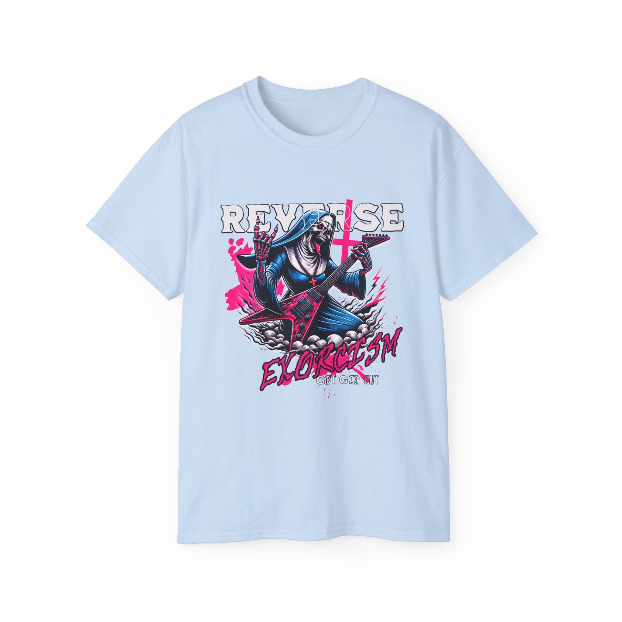 Reverse Exorcism - Unisex Cotton Tee (Front) - Damned Threads